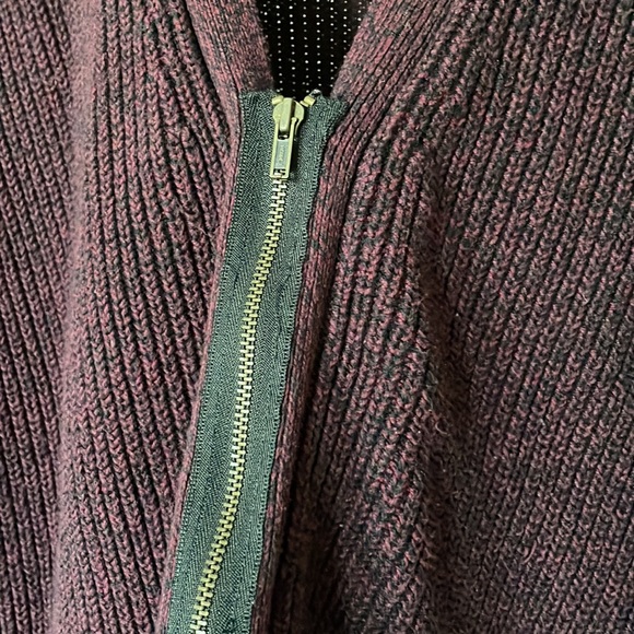 BCBG beautiful marled oversized chunky ribbed zip up cardigan sweater - Picture 4 of 8